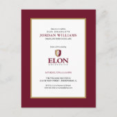 Universität Elon | Abschluss Ankündigungspostkarte (Vorderseite)
