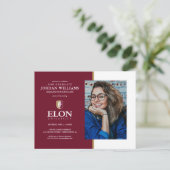 Universität Elon | Abschluss Ankündigungspostkarte (Stehend Vorderseite)