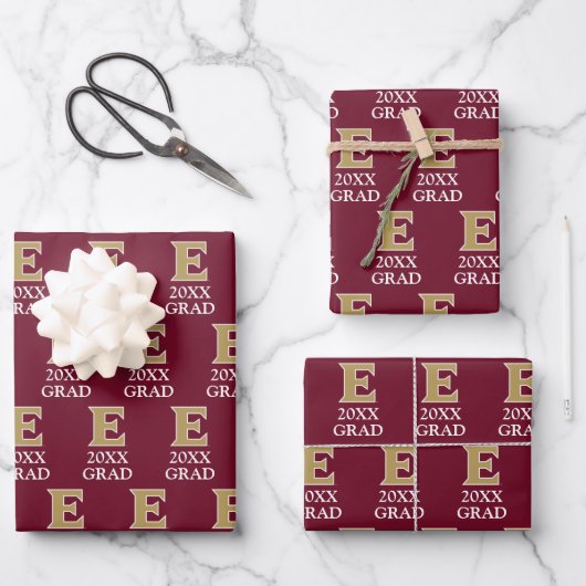 Universität Elon E | 20XX GRAD Geschenkpapier Set (Vorderseite)