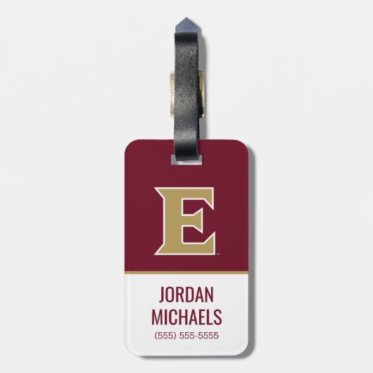 Universität Elon E Gepäckanhänger (Rückseite vertikal)