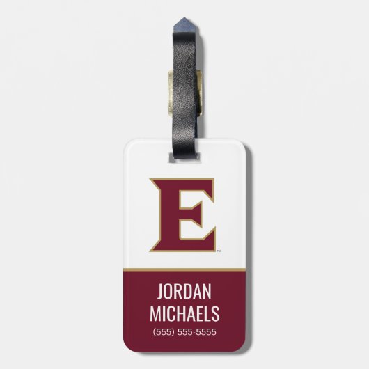 Universität Elon E Gepäckanhänger (Rückseite vertikal)