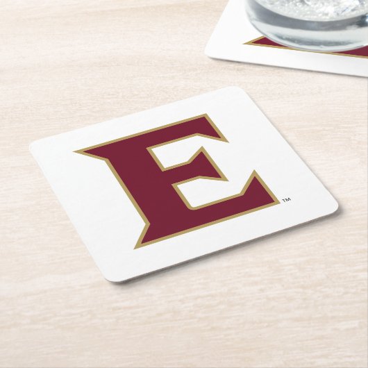 Universität Elon E Rechteckiger Pappuntersetzer (angewinkelt)