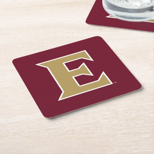 Universität Elon E Rechteckiger Pappuntersetzer (angewinkelt)