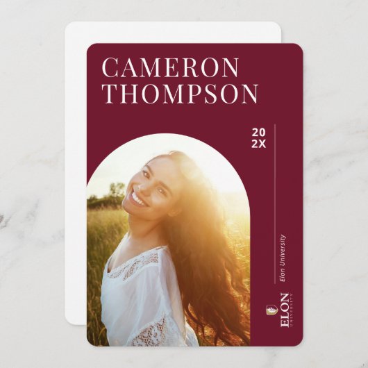 Universität Elon Einladung (Vorne/Hinten)