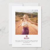 Universität Elon Einladung (Rückseite)