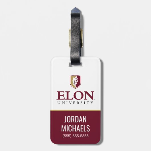 Universität Elon Gepäckanhänger (Rückseite vertikal)