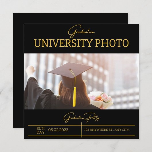 Universität Grad Einladung (Vorne/Hinten)