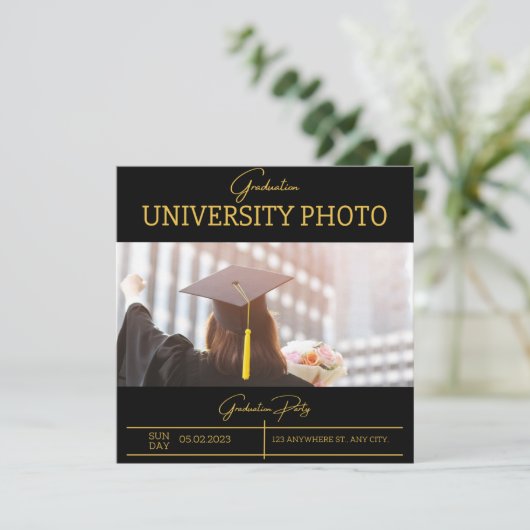 Universität Grad  Einladung (Stehend Vorderseite)