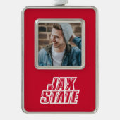 Universität Jacksonville Staat Holiday Rahmen-Ornament Silber (Vorderseite)