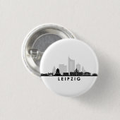 Universität LEIPZIG Deutschland Skyline Silhouette Button (Vorne & Hinten)