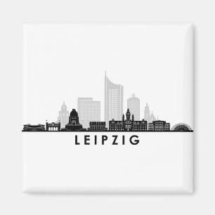 Universität LEIPZIG Deutschland Skyline Silhouette Magnet