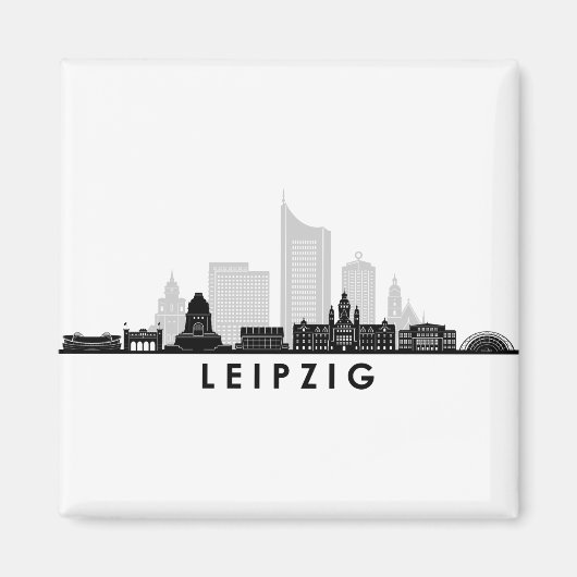 Universität LEIPZIG Deutschland Skyline Silhouette Magnet (Vorne)