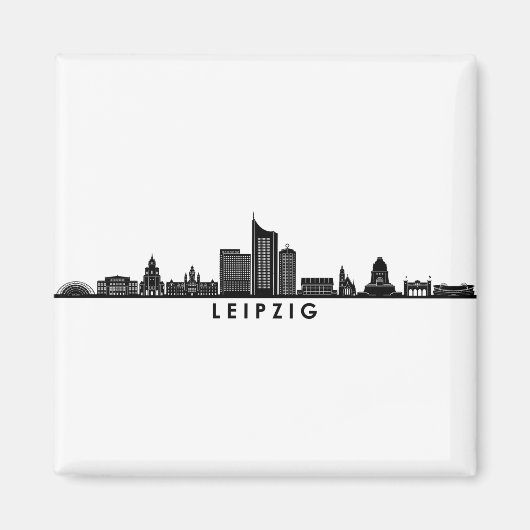 Universität LEIPZIG Deutschland Skyline Silhouette Magnet (Vorne)