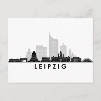 Universität LEIPZIG Deutschland Skyline Silhouette Postkarte