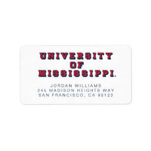 Universität Mississippi Blocktyp Adressaufkleber