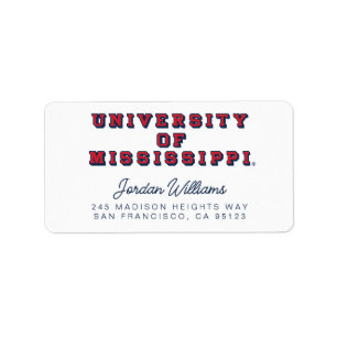 Universität Mississippi Blocktyp Adressaufkleber