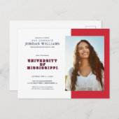 Universität Mississippi | Blocktyp Ankündigungspostkarte (Vorne/Hinten)