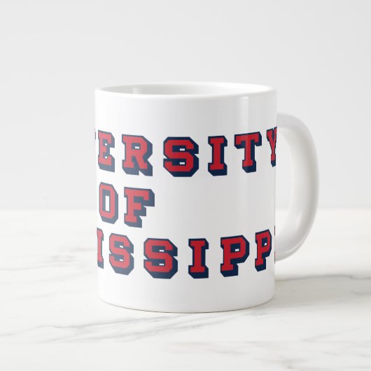 Universität Mississippi | Blocktyp Jumbo-Tasse (Vorderseite Rechts)