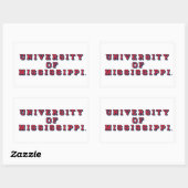 Universität Mississippi | Blocktyp Rechteckiger Aufkleber (Blatt)