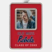 Universität Mississippi | Ole Miss Rebels Rahmen-Ornament Silber (Vorderseite)