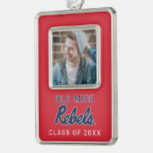 Universität Mississippi | Ole Miss Rebels Rahmen-Ornament Silber (Links)