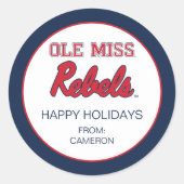 Universität Mississippi | Ole Miss Rebels Runder Aufkleber (Vorderseite)