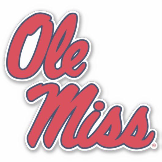 Universität Mississippi | Ole Miss Script Aufkleber (Vorderseite)