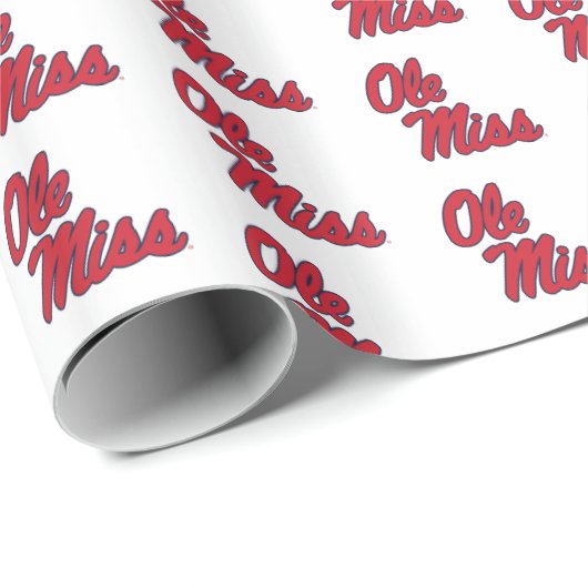 Universität Mississippi | Ole Miss Script Geschenkpapier (Rolleneckpunkt)
