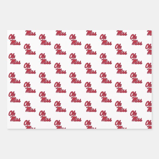 Universität Mississippi | Ole Miss Script Geschenkpapier Set (Vorderseite)