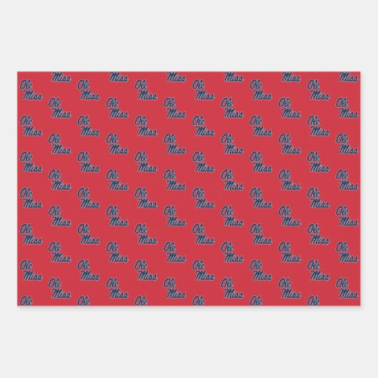 Universität Mississippi | Ole Miss Script Geschenkpapier Set (Vorderseite 2)