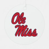 Universität Mississippi | Ole Miss Script Ornament Aus Metall (Vorderseite)