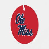 Universität Mississippi | Ole Miss Script Ornament Aus Metall (Vorderseite links)