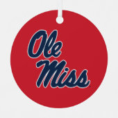 Universität Mississippi | Ole Miss Script Ornament Aus Metall (Vorderseite)