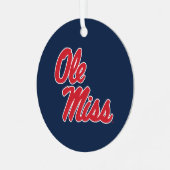 Universität Mississippi | Ole Miss Script Ornament Aus Metall (Vorderseite links)