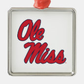 Universität Mississippi | Ole Miss Script Ornament Aus Metall (Vorne)
