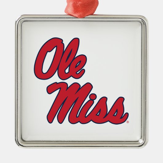 Universität Mississippi | Ole Miss Script Ornament Aus Metall (Vorne)