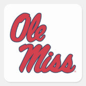 Universität Mississippi | Ole Miss Script Quadratischer Aufkleber (Vorderseite)