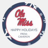 Universität Mississippi | Ole Miss Script Runder Aufkleber (Vorderseite)
