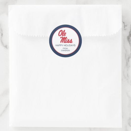 Universität Mississippi | Ole Miss Script Runder Aufkleber (Tasche)