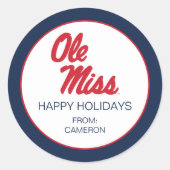 Universität Mississippi | Ole Miss Script Runder Aufkleber (Vorderseite)