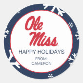 Universität Mississippi | Ole Miss Script Runder Aufkleber (Vorderseite)