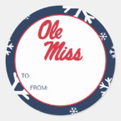 Universität Mississippi | Ole Miss Script Runder Aufkleber (Vorderseite)