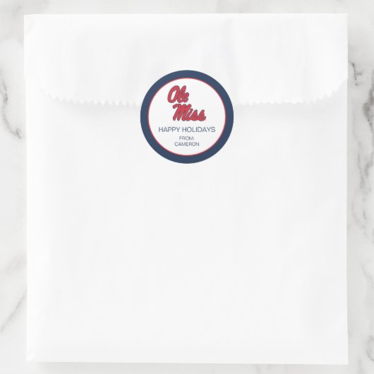 Universität Mississippi | Ole Miss Script Runder Aufkleber (Tasche)