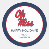 Universität Mississippi | Ole Miss Script Runder Aufkleber (Vorderseite)