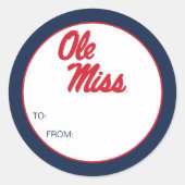 Universität Mississippi | Ole Miss Script Runder Aufkleber (Vorderseite)