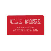 Universität Mississippi | Ole Miss Wordmark Adressaufkleber (Vorne)