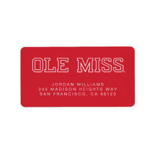 Universität Mississippi Ole Miss Wordmark Adressaufkleber