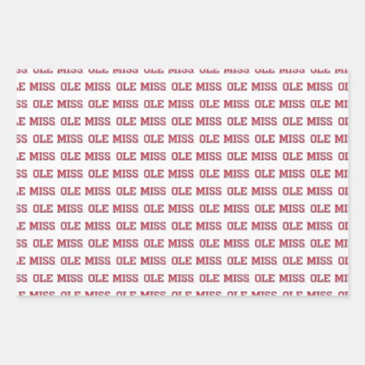 Universität Mississippi | Ole Miss Wordmark Geschenkpapier Set (Vorderseite 2)