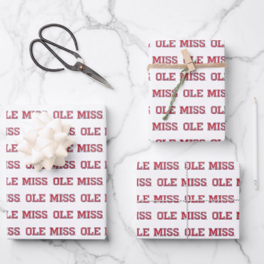 Universität Mississippi | Ole Miss Wordmark Geschenkpapier Set (Vorderseite)
