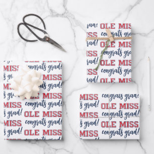 Universität Mississippi   Ole Miss Wordmark Geschenkpapier Set